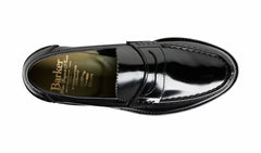 Mens Caruso - Black Hi-Shine - Penny Loafer Shoe | Barker Shoes