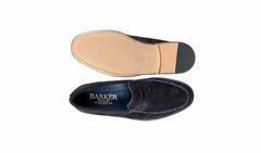 Mens William - Dark Navy Suede Loafer | Barker Shoes