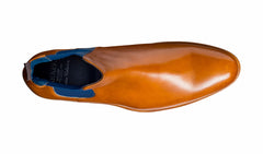 Mens Hopper - Cedar Calf / Navy Elastic Chelsea boot | Barker Shoes