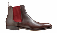Mens Hopper - Dark Walnut / Burgundy Elastic | Barker Shoes