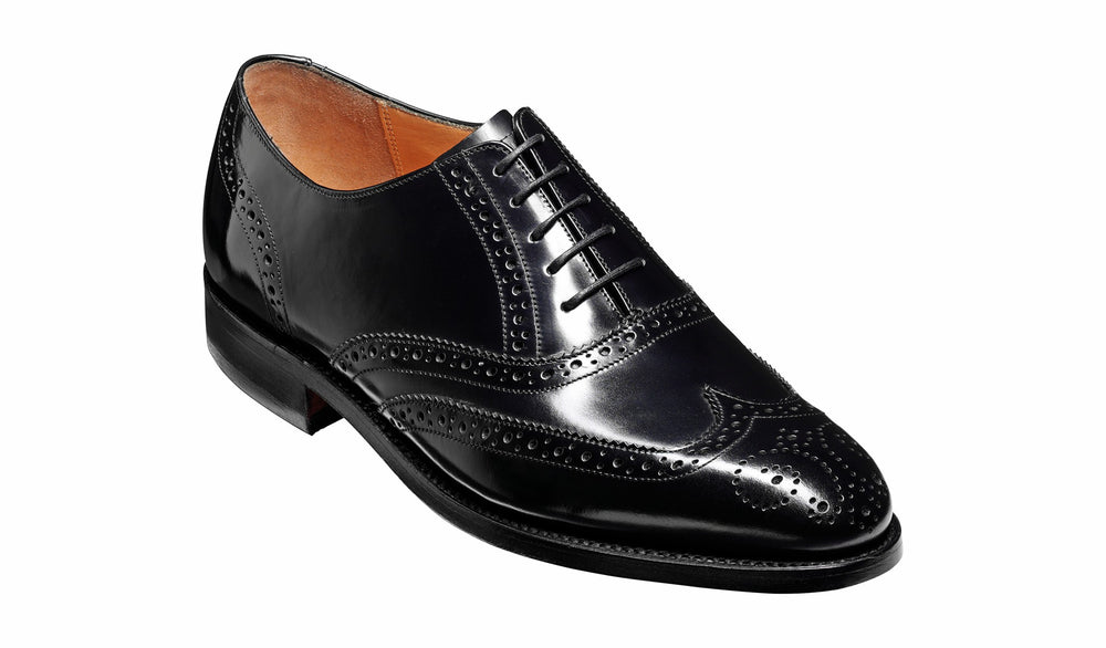 Mens Albert - Black Hi-Shine Brogue | Barker Shoes