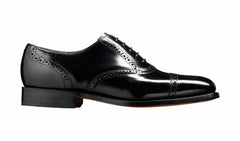 Mens Alfred - Black Hi-Shine Brogue Cap Toe | Barker Shoes