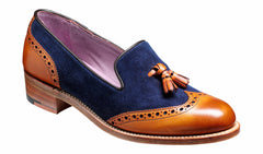 Womens Amber - Cedar Calf / Blue Suede | Barker Shoes