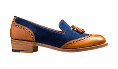 Womens Amber - Cedar Calf / Blue Suede | Barker Shoes