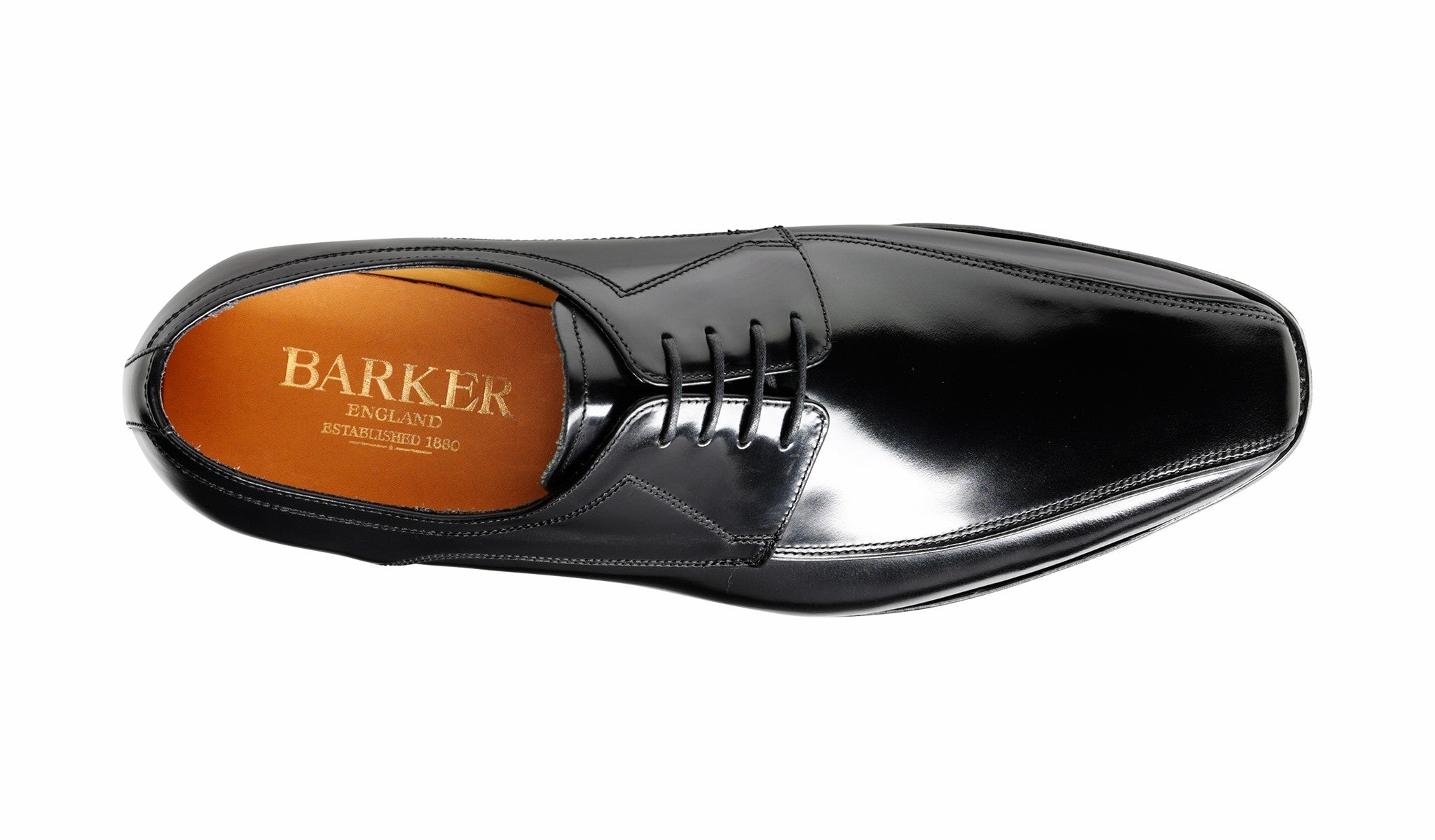Mens Newbury - Black Hi-Shine Derby Shoe | Barker Shoes