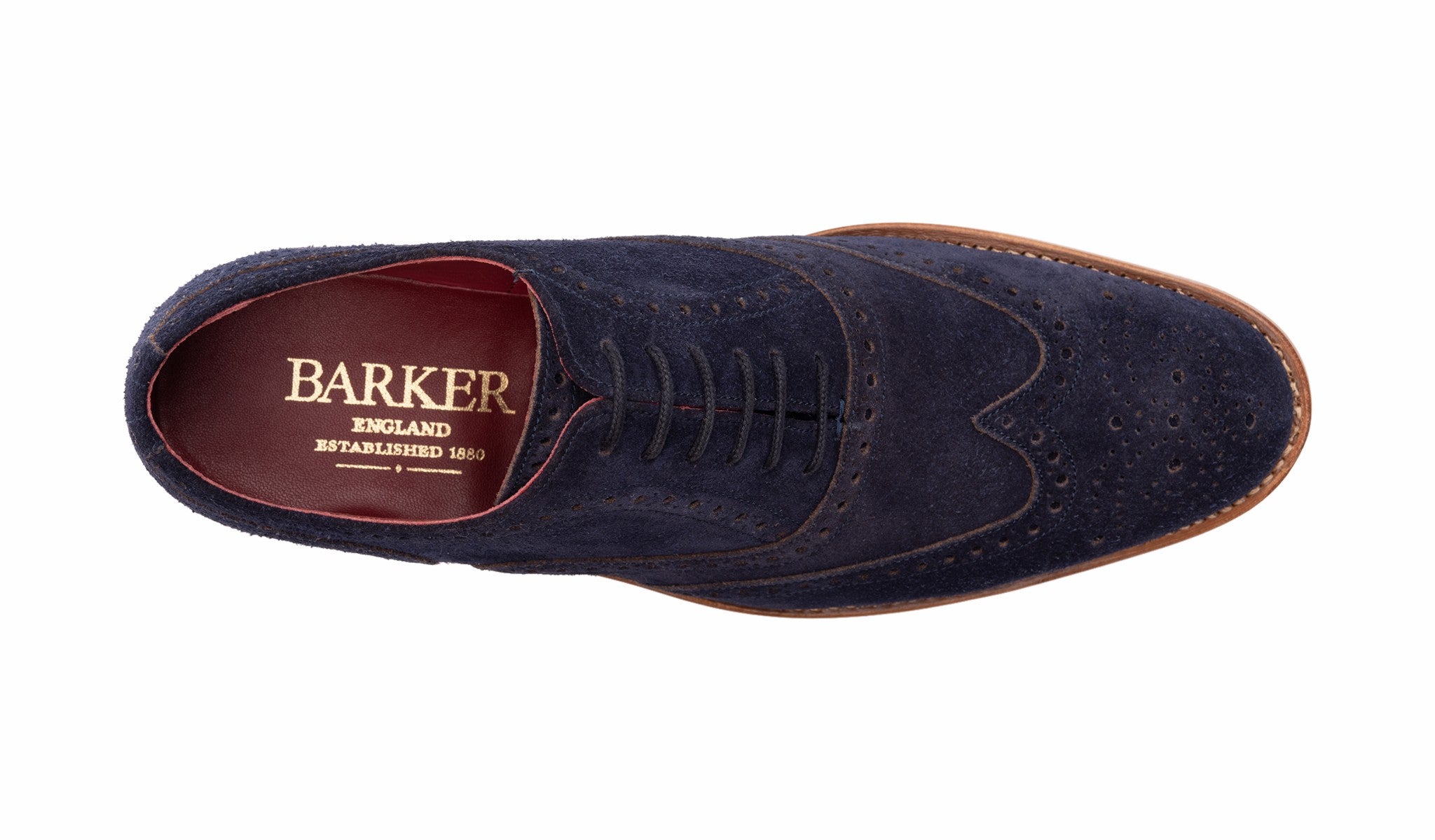 Mens Brando 2 - Navy Suede Cola Punch | Barker Shoes