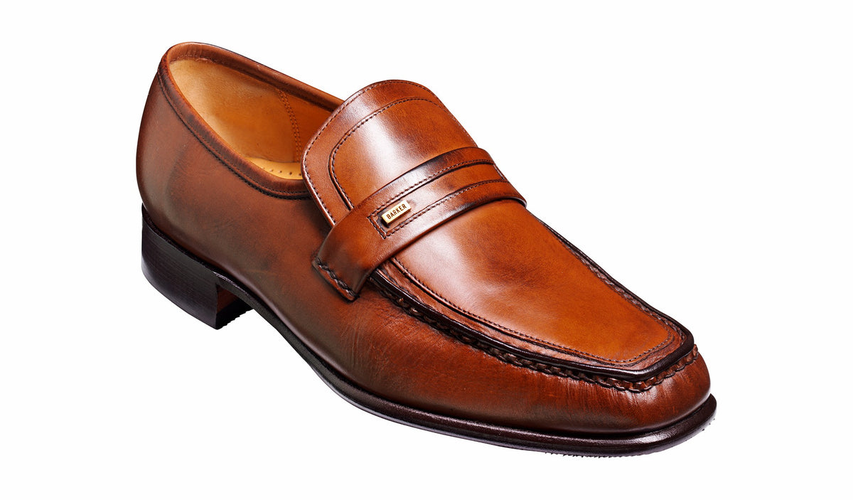 Mens Wesley - Chestnut Calf Loafer | Barker Shoes