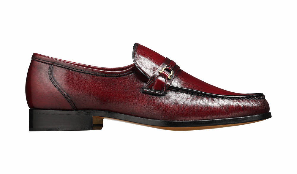 Mens Wade - Burgundy Kid Loafer | Barker Shoes
