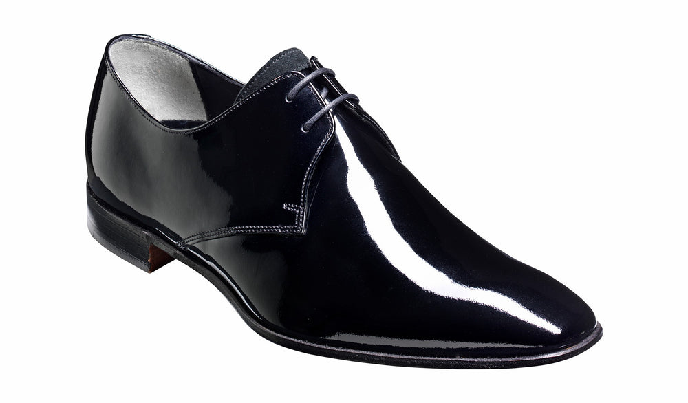 Mens Goldington - Black Patent / Suede Black Derby Dress Shoe | Barker Shoes