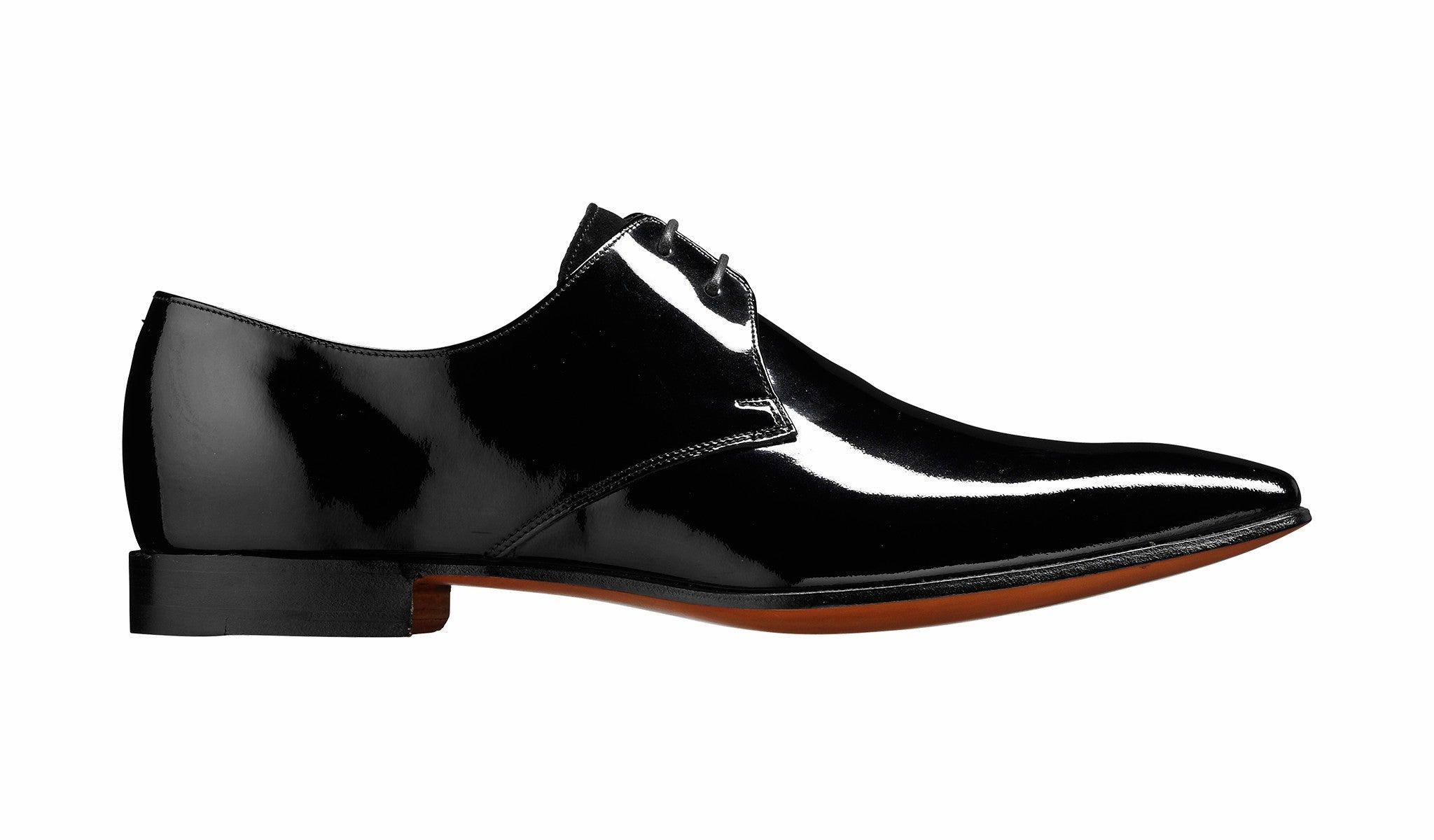 Mens Goldington - Black Patent / Suede Black Derby Dress Shoe | Barker Shoes