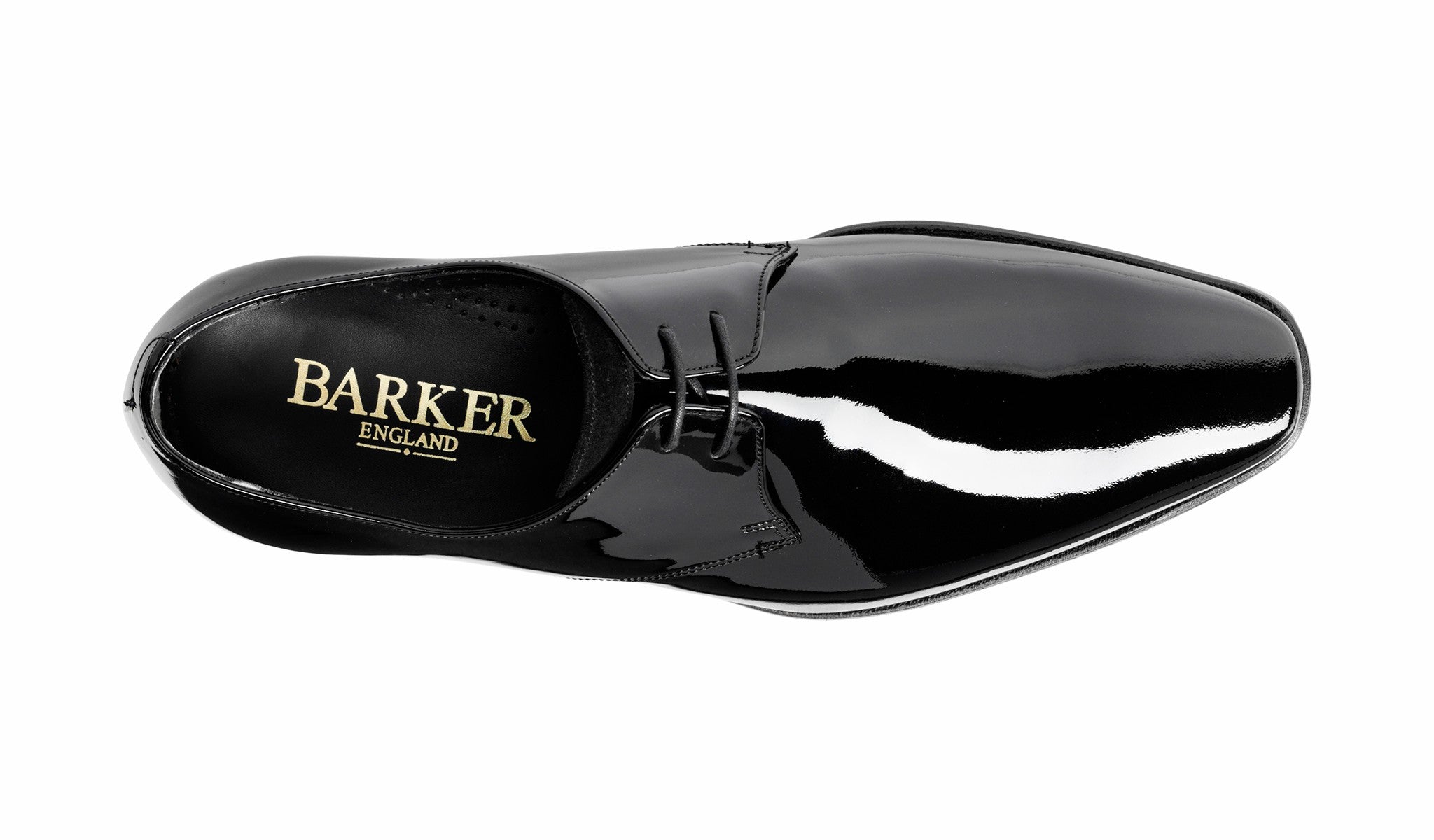 Mens Goldington - Black Patent / Suede Black Derby Dress Shoe | Barker Shoes