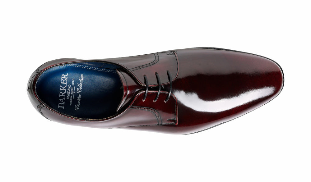 Mens Rutherford - Burgundy Hi-Shine Derby | Barker Shoes