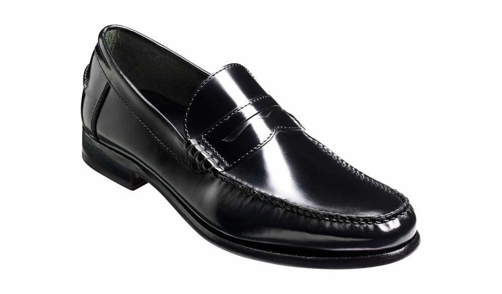 Mens Newington - Black Hi-Shine | Barker Shoes