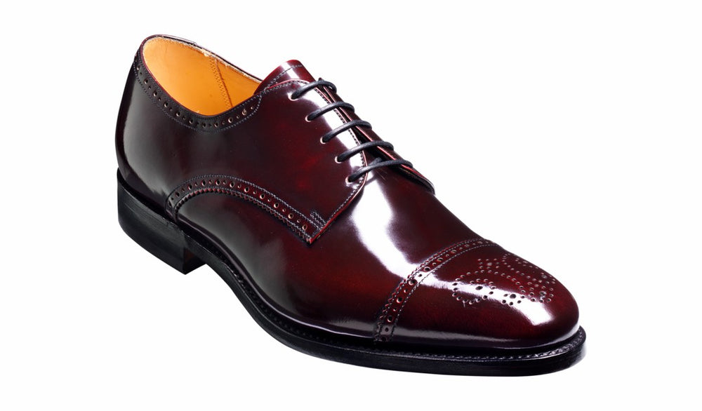 Mens Perth - Burgundy Hi-Shine Derby Shoe | Barker Shoes