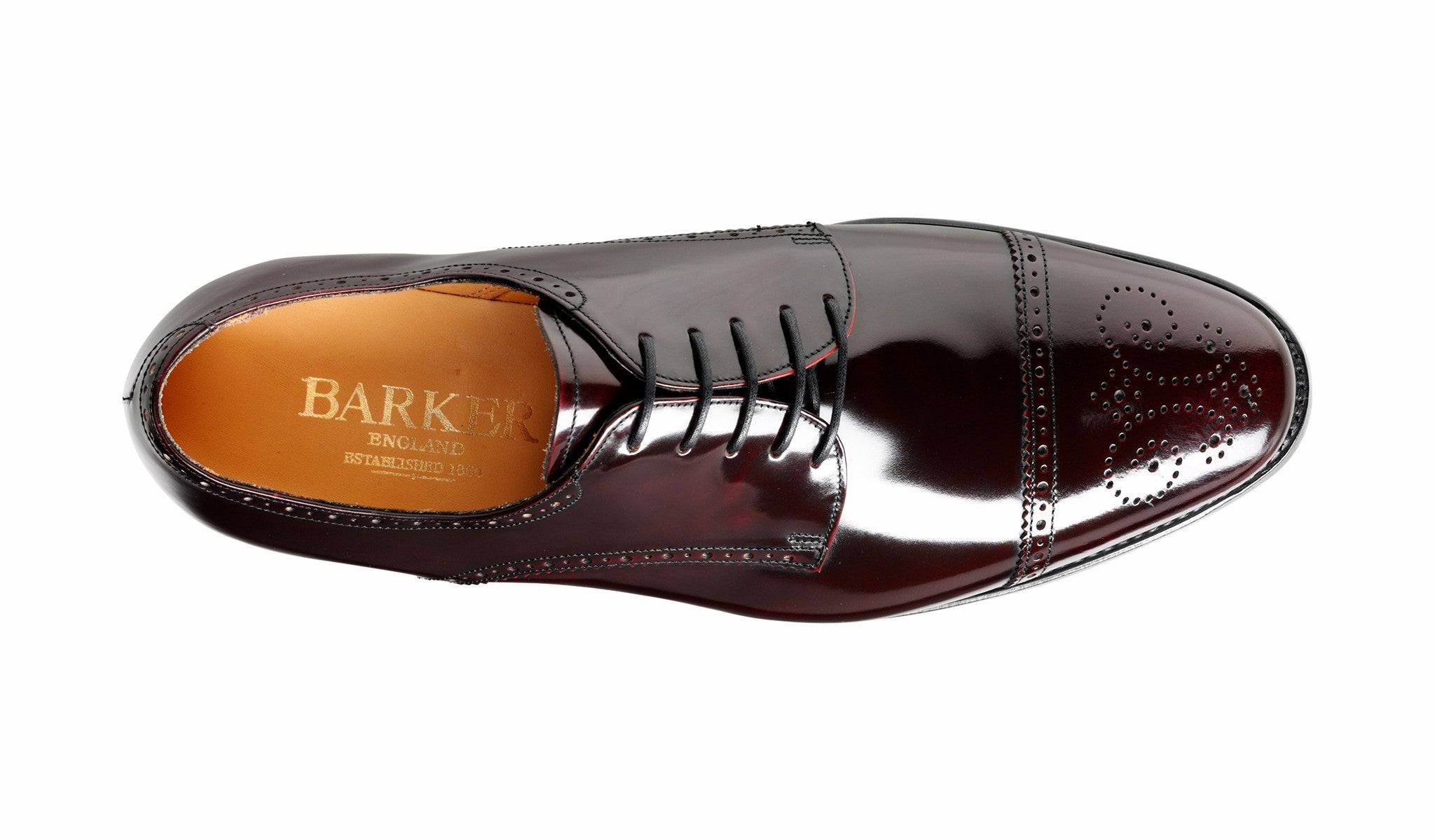 Mens Perth - Burgundy Hi-Shine Derby Shoe | Barker Shoes