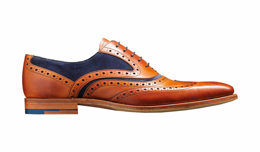 Mens McClean - Cedar Calf / Blue Suede | Barker Shoes