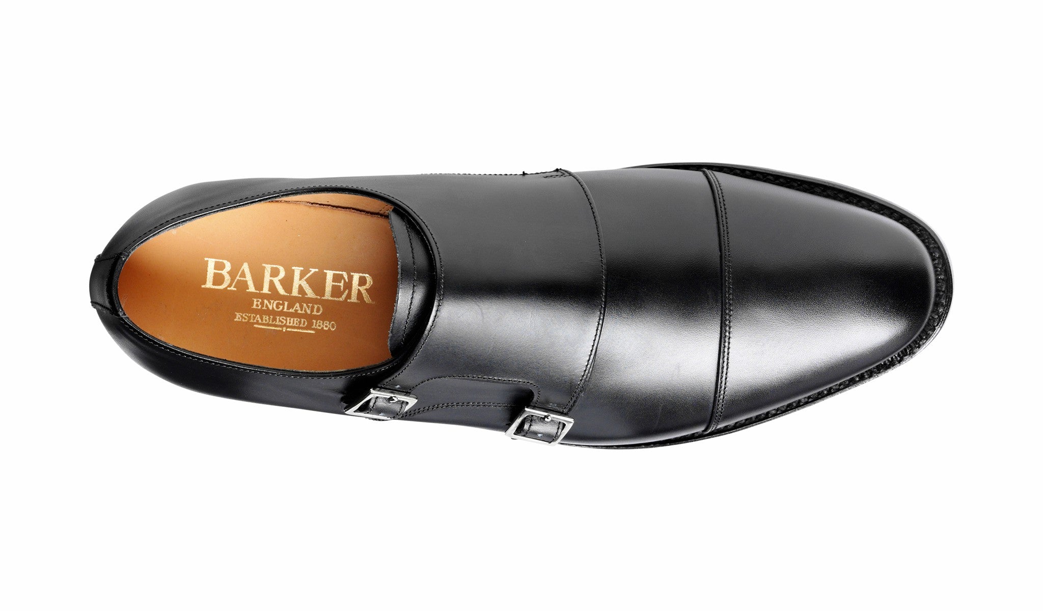 Mens Tunstall - Black Calf Monk Strap | Barker Shoes