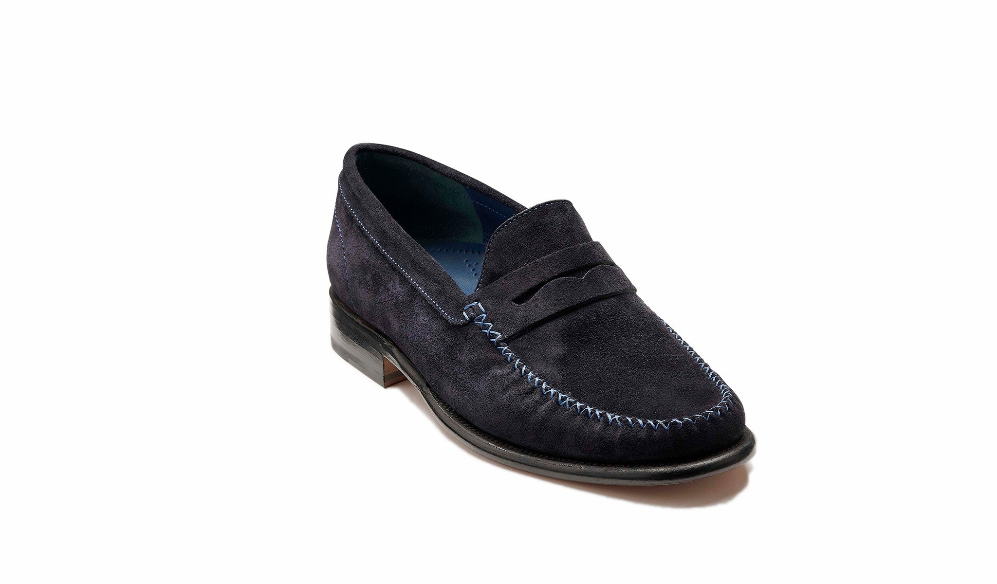 Mens William - Dark Navy Suede Loafer | Barker Shoes
