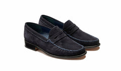 Mens William - Dark Navy Suede Loafer | Barker Shoes