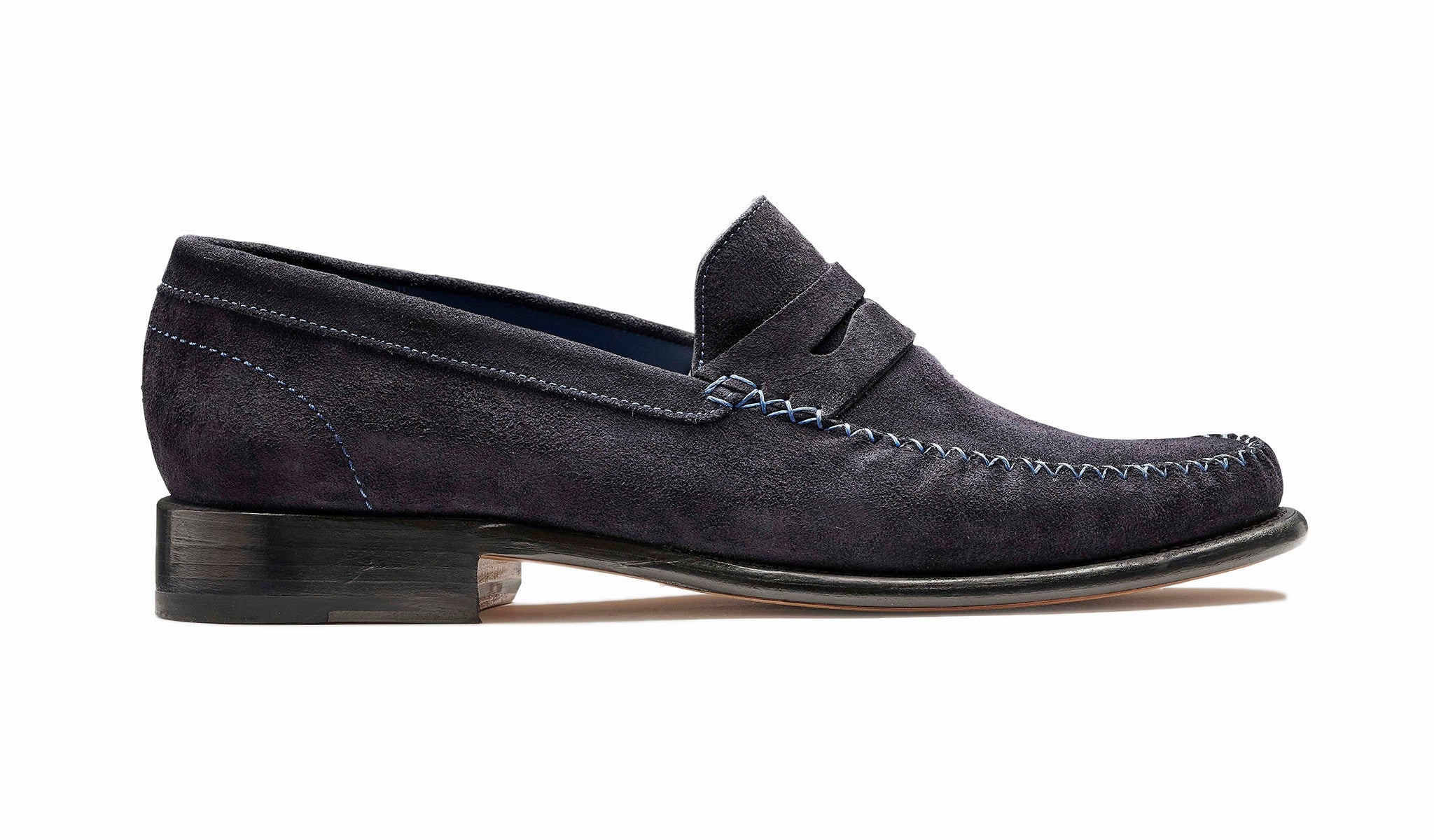 Mens William - Dark Navy Suede Loafer | Barker Shoes