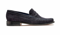 Mens William - Dark Navy Suede Loafer | Barker Shoes