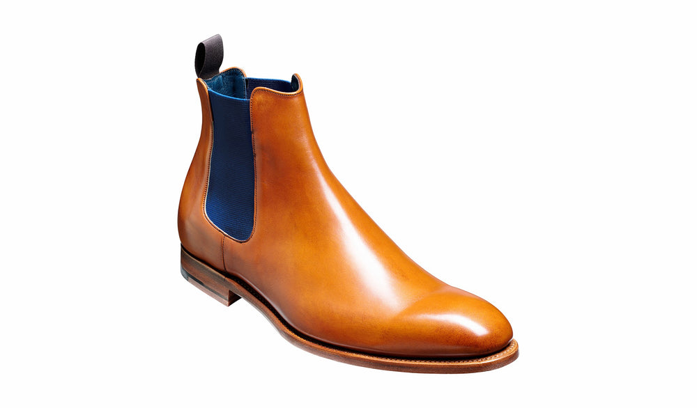 Mens Hopper - Cedar Calf / Navy Elastic Chelsea boot | Barker Shoes