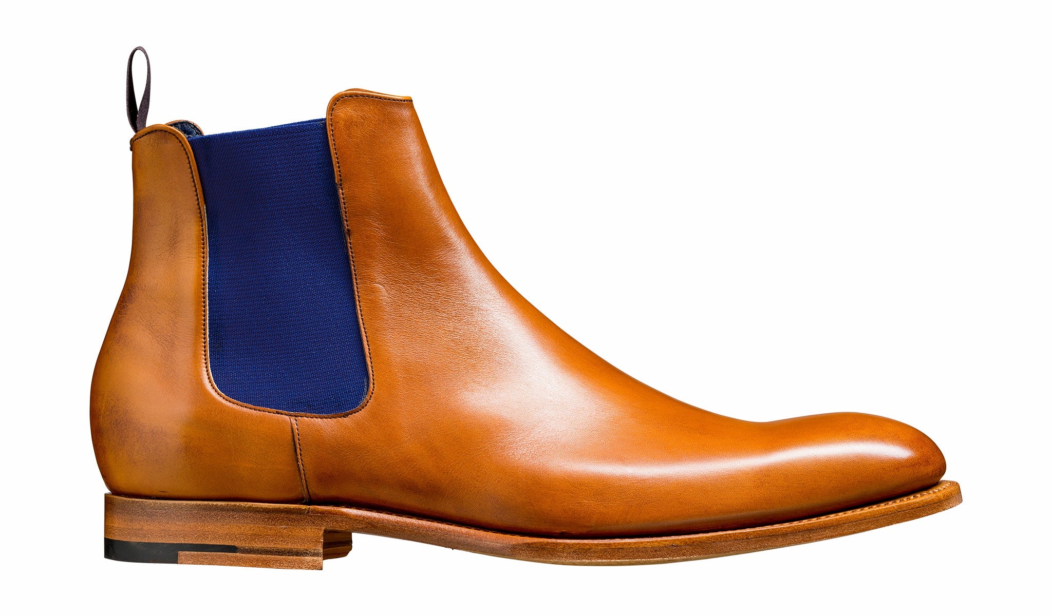 Mens Hopper - Cedar Calf / Navy Elastic Chelsea boot | Barker Shoes