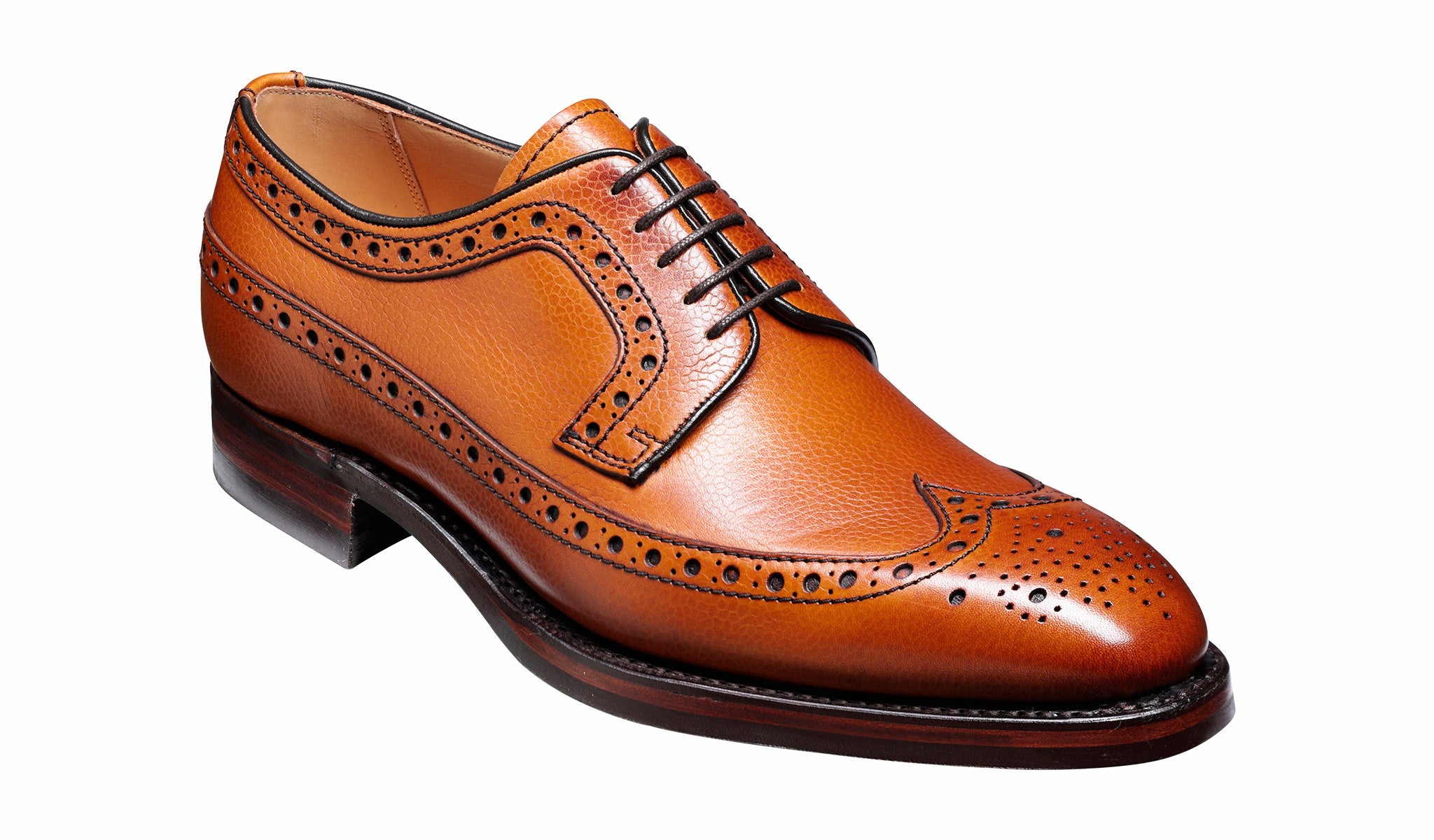 Mens Calvay - Cedar Grain Mens Longwing Brogue Shoe | Barker Shoes