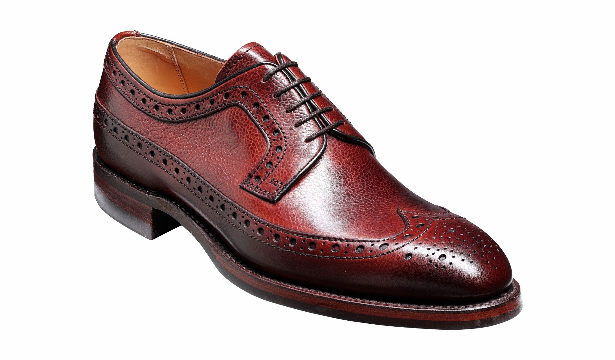 Mens Calvay - Cherry Grain Longwing Brogue | Barker Shoes