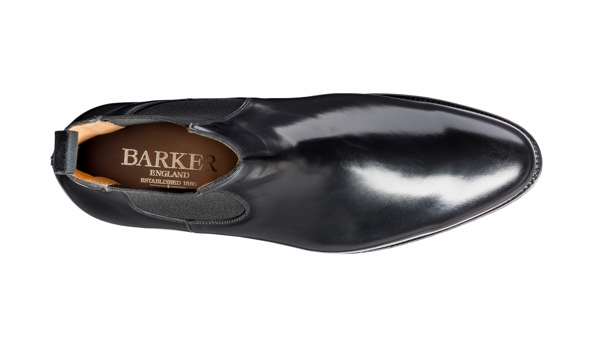 Mens Bedale - Black Hi-Shine Chelsea Boot | Barker Shoes