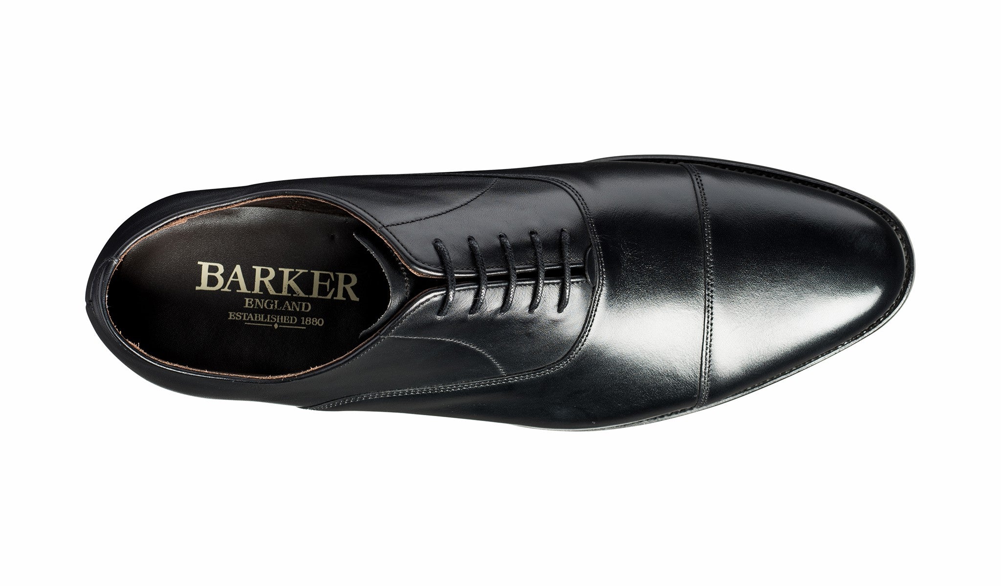 Mens Duxford - Black Calf - Toe Cap Oxford Shoe | Barker Shoes
