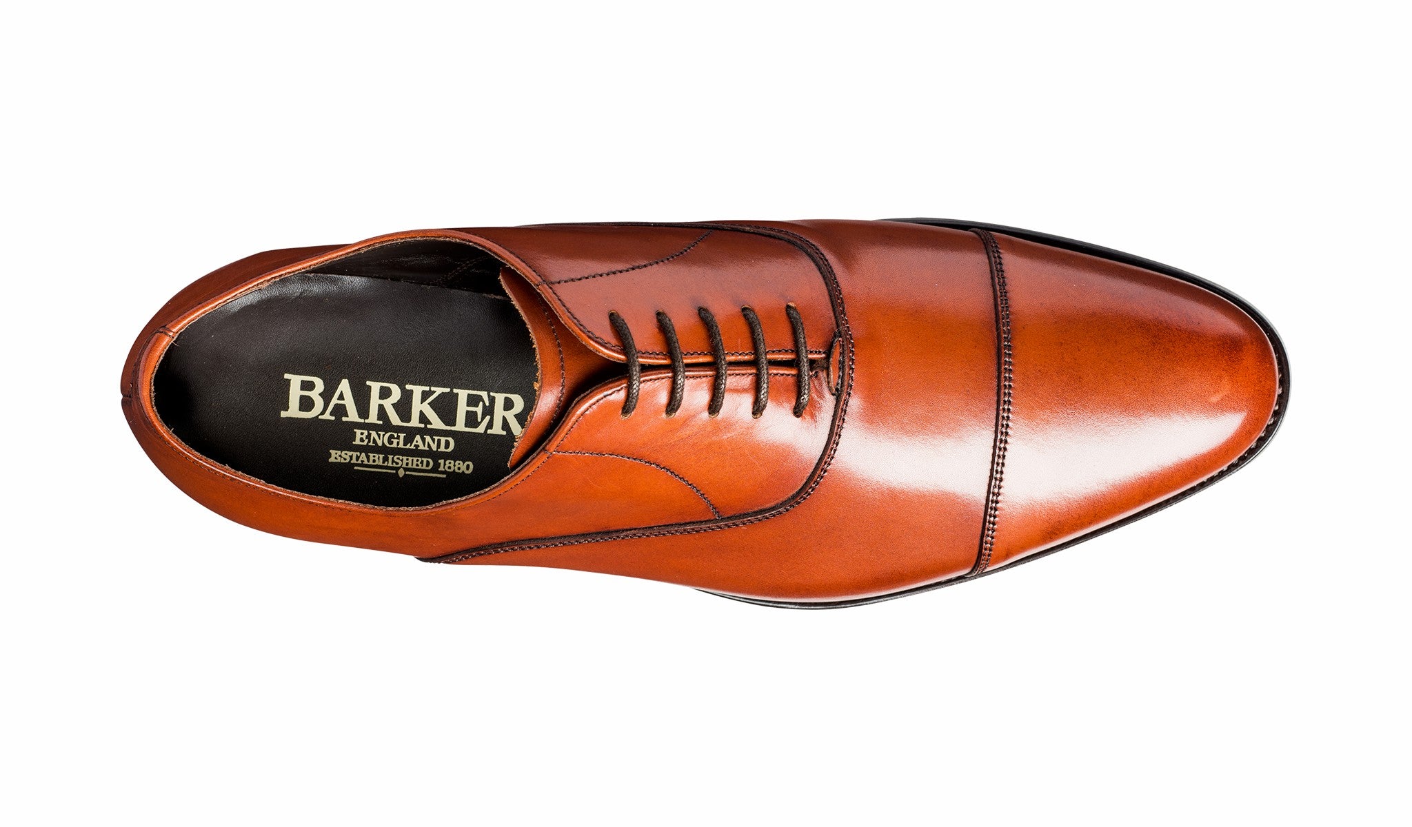 Mens Duxford - Rosewood Calf - Toe Cap Oxford Shoe | Barker Shoes