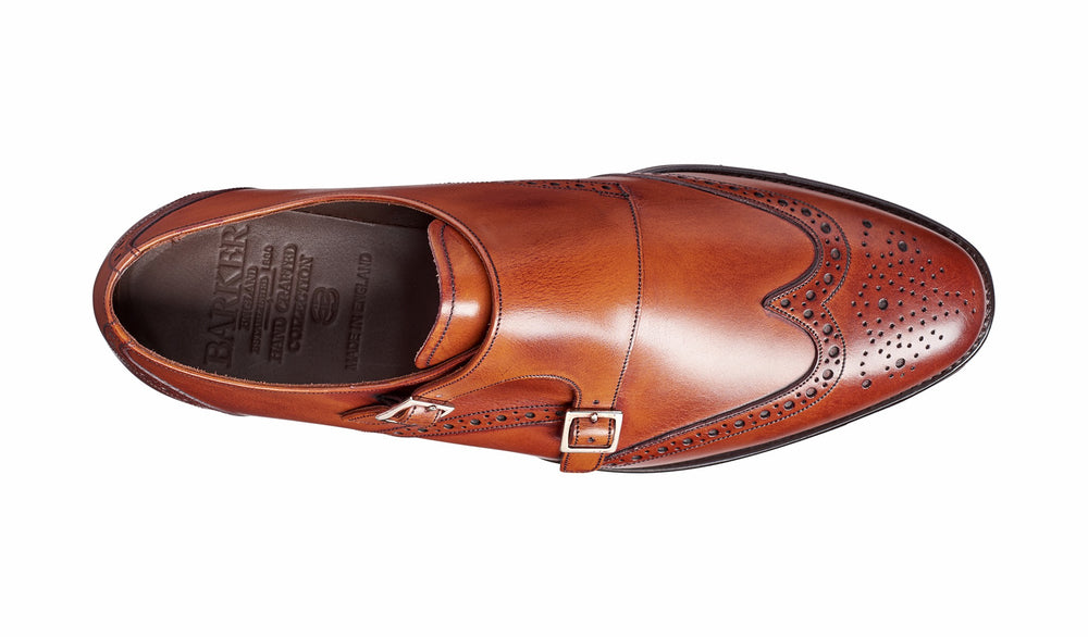 Mens Fleet - Antique Rosewood Calf Wingtip Shoes | Barker Shoes