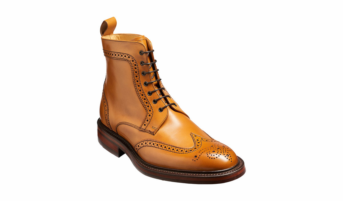 Mens Calder - Cedar Calf Wing-cap Boot | Barker Shoes