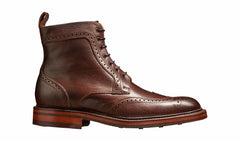Mens Calder - Dark Brown Grain Mens Wingtip Boot | Barker Shoes