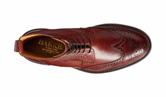 Mens Calder - Cherry Grain Wingtip Boot with Rubber Sole | Barker Shoes