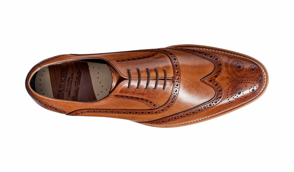 Mens Valiant - Brown Hand Painted Brogue | Barker Shoes