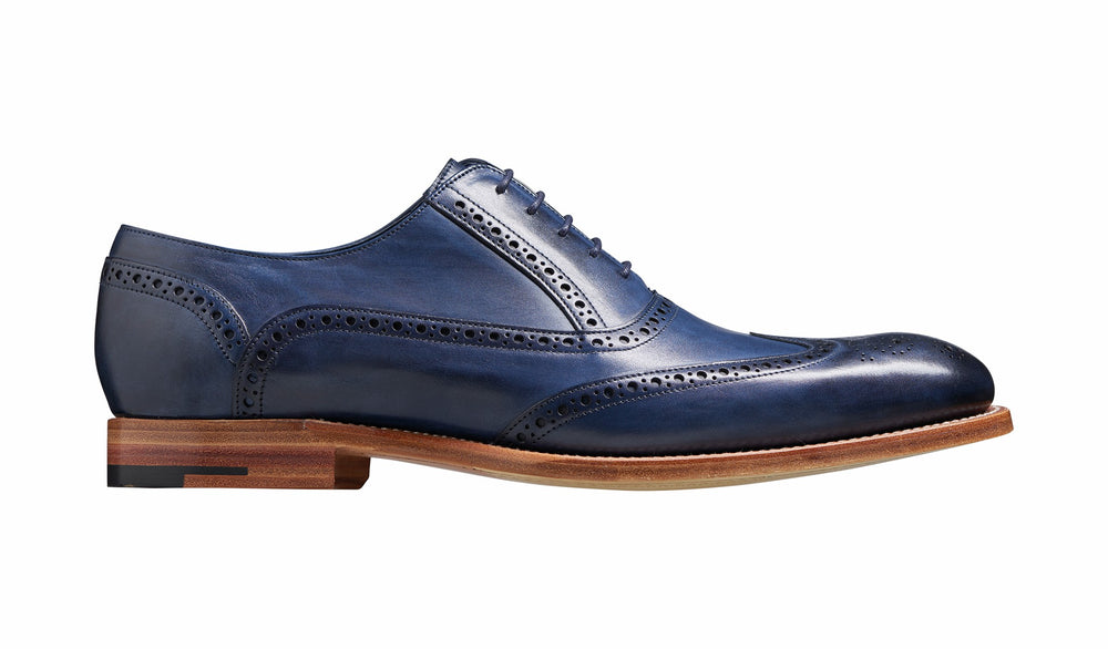 Mens Valiant - Navy Hand Painted Brogue | Barker Shoes