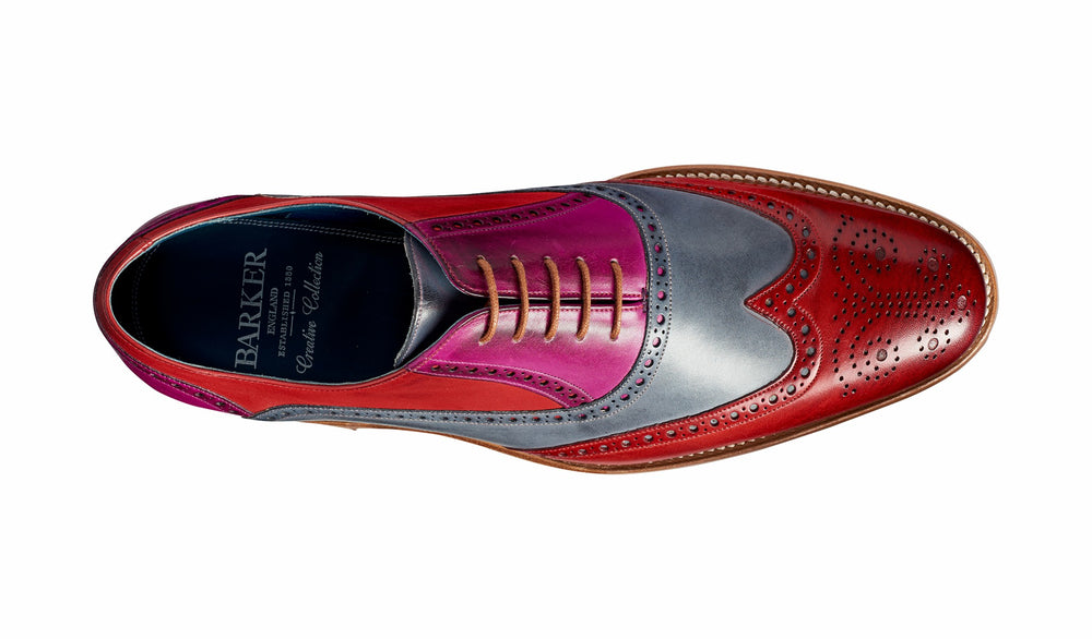 Mens Valiant Multi - Red / Grey / Purple Hand Painted | Barker Shoes