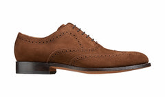 Mens Hampstead - Castagnia Suede Oxford Brogue Shoe | Barker Shoes