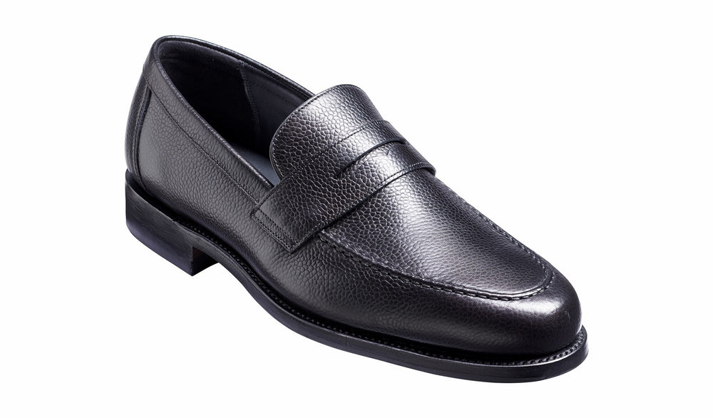 Mens Jevington - Black Grain Loafer Shoe | Barker Shoes