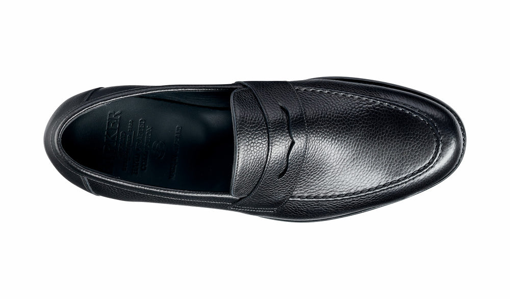 Mens Jevington - Black Grain Loafer Shoe | Barker Shoes