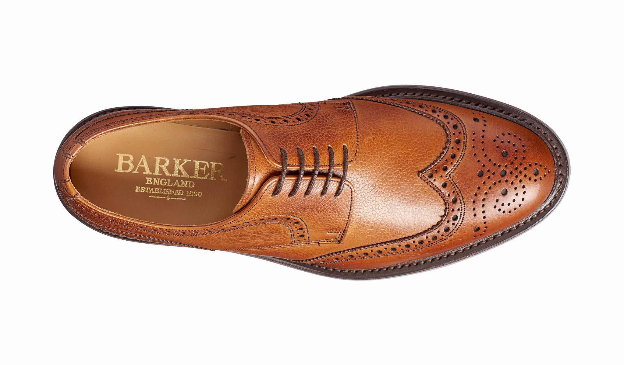 Mens Kelmarsh - Cedar Grain Wingtip Brogue | Barker Shoes