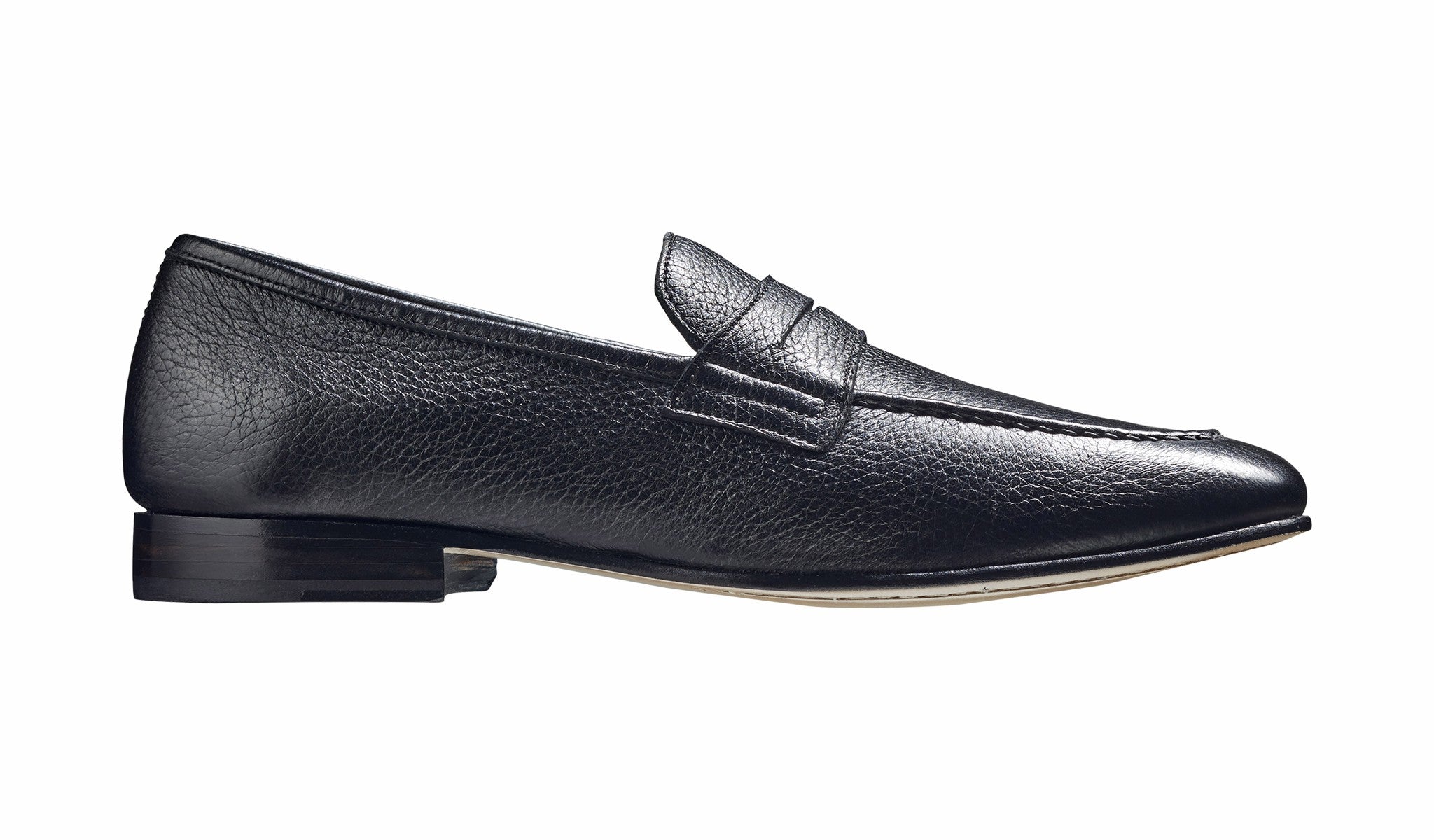 Mens Ledley - Black Deerskin Loafer | Barker Shoes