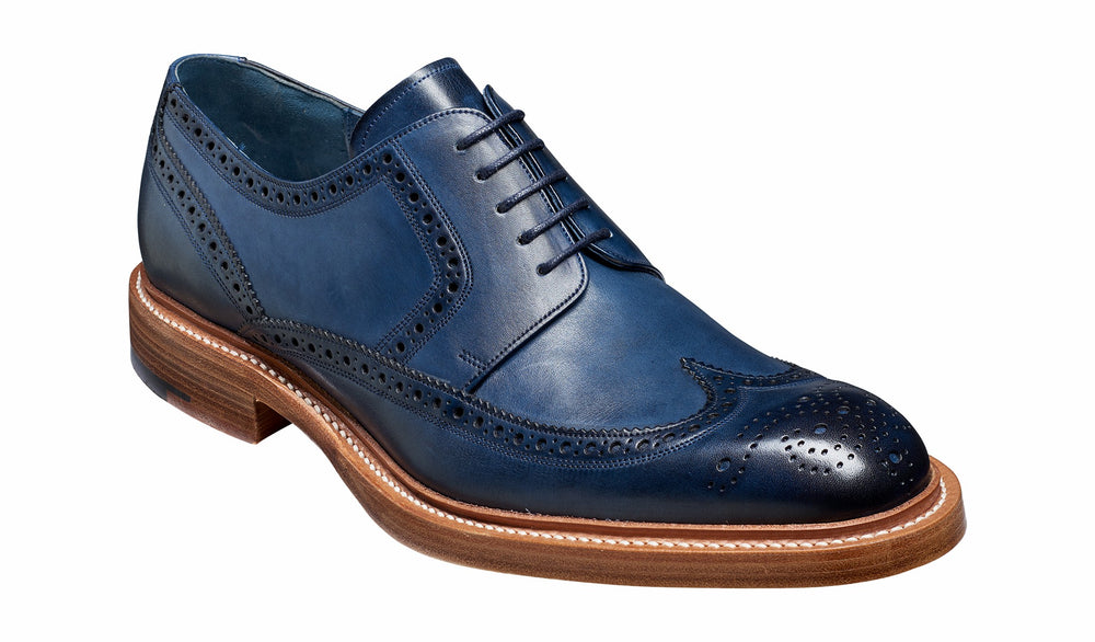 Mens Bailey - Navy Hand Painted - Wingtip Derby Shoe | Barker Shoes