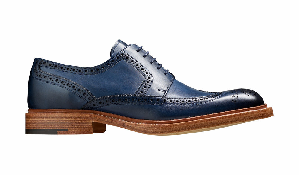 Mens Bailey - Navy Hand Painted - Wingtip Derby Shoe | Barker Shoes