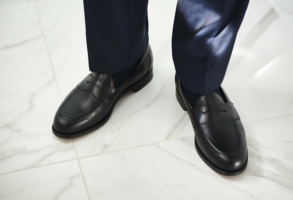 Mens Portsmouth - Black Calf Penny Loafer | Barker Shoes
