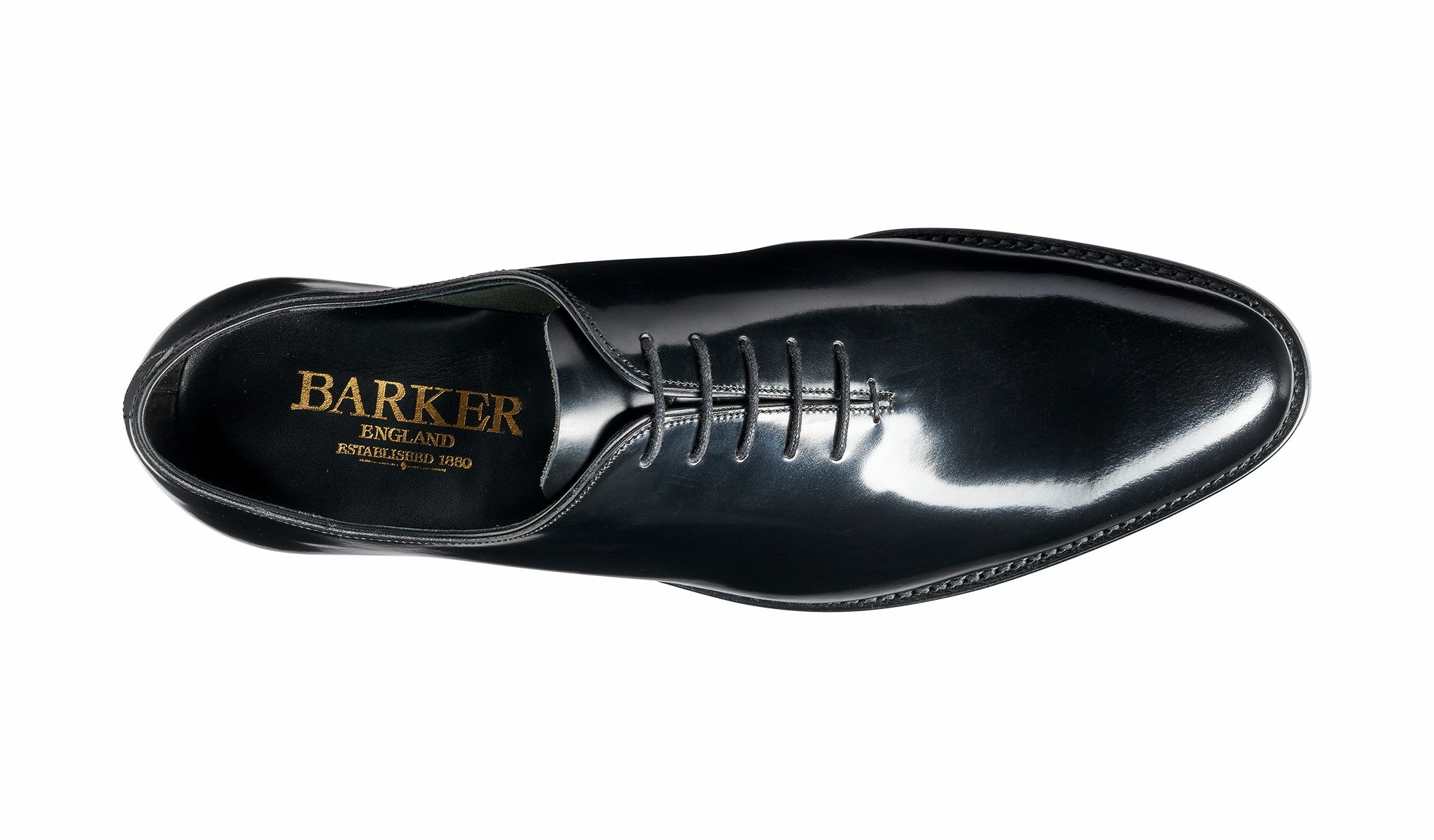 Mens Nelson - Black Hi Shine Oxford Shoe | Barker Shoes