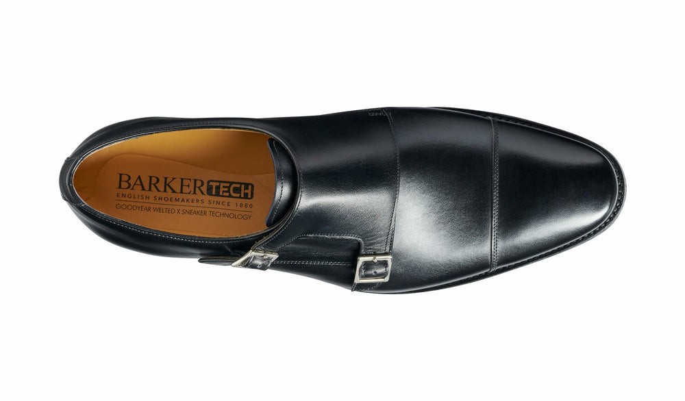 Mens Edison - Black Calf - Monk Strap Shoe | Barker Shoes