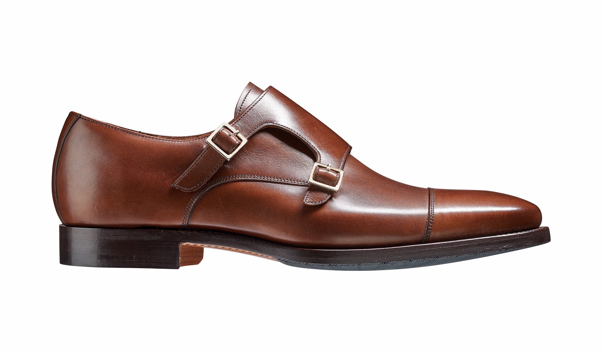 Mens Edison - Dark Walnut Calf Monk Strap | Barker Shoes